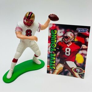Vintage 1999 NFL 49ers Steve Young Football Player Figurine with Trading Card